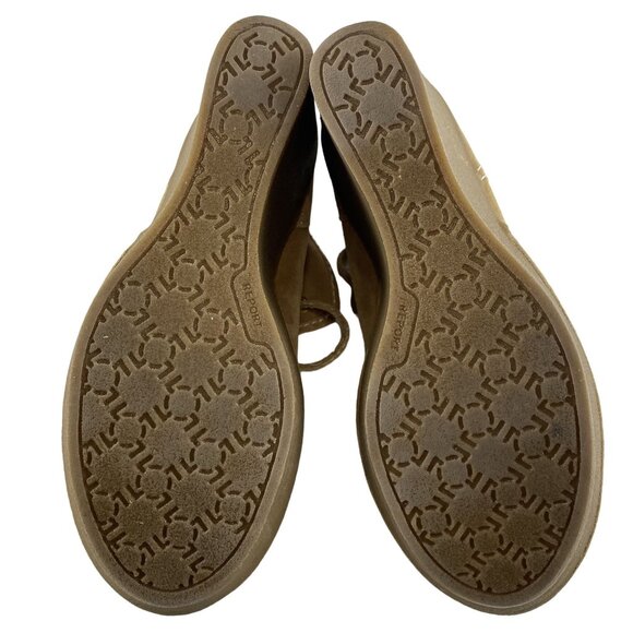 Report Women  9 Anika Preppy Boho Chic Classic Tan Suede Lace-Up Wedge Boots NWB - Picture 9 of 16